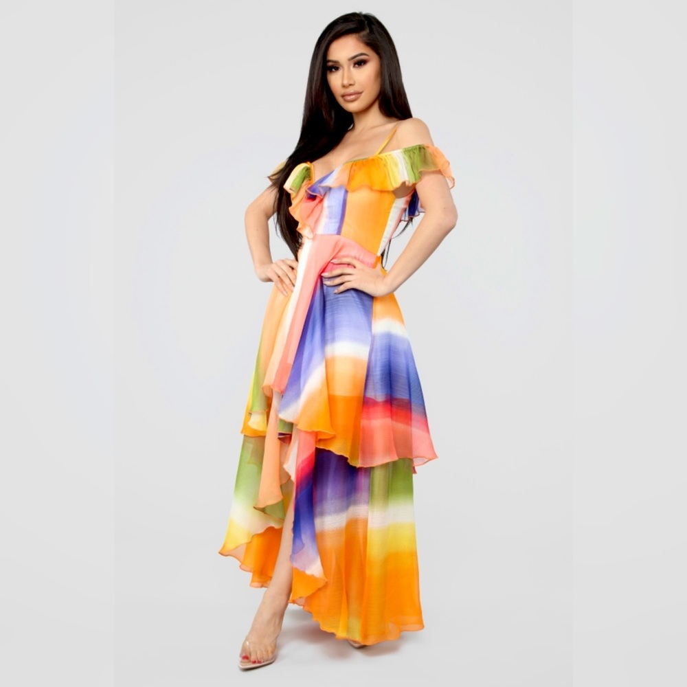 Multicolor off the shoulder dress (NWT)